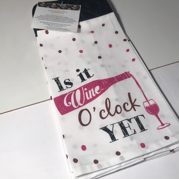 Host Pick ✨Oven Hanging Wine O’clock Kitchen Towels🍷 - Picture 7 of 8